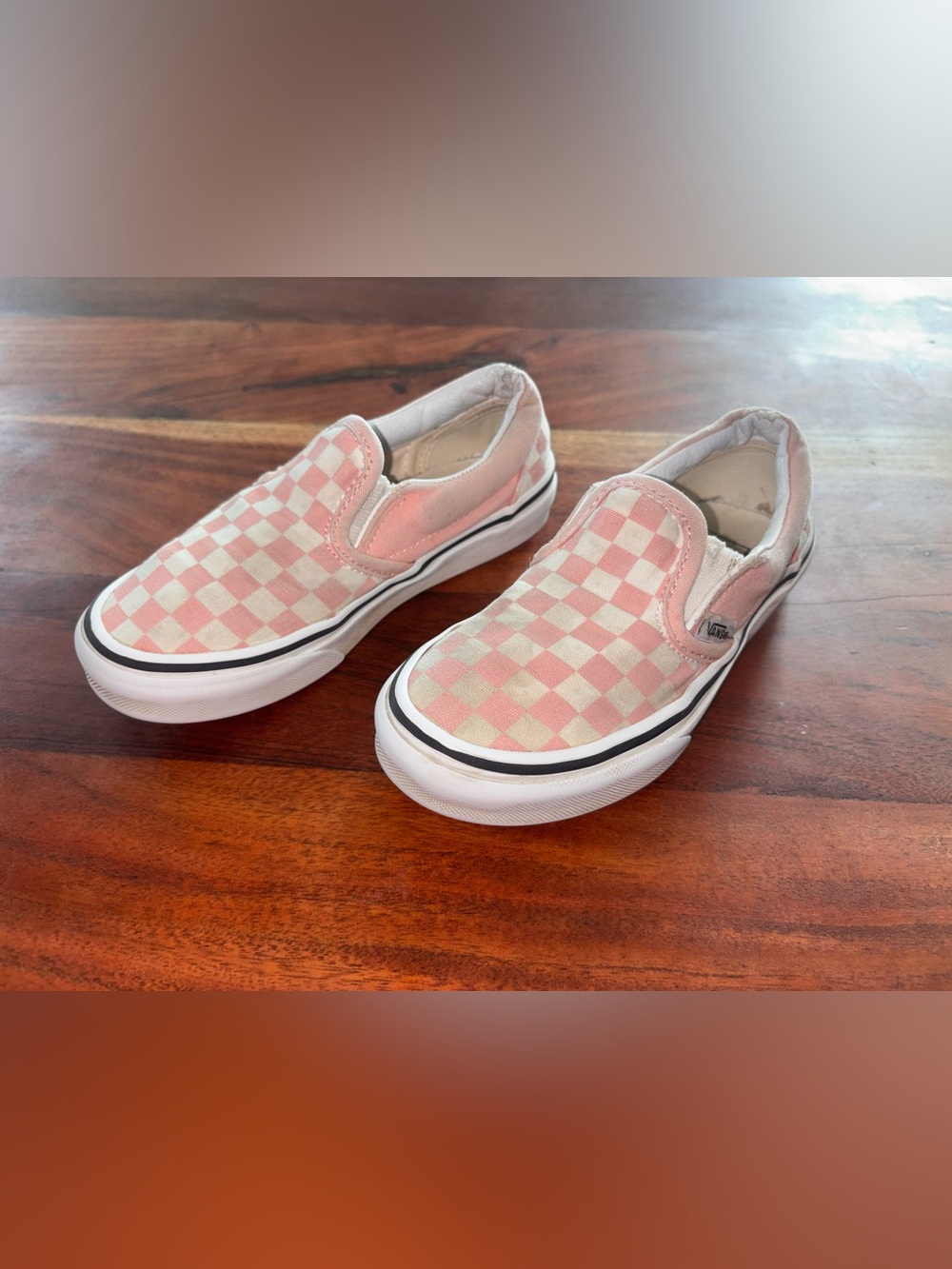Vans Kids Classic Slip-On Checkerboard - Pink & White